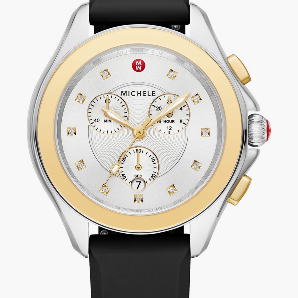 Michele Gold And Silver Diamond Chronograph Watch